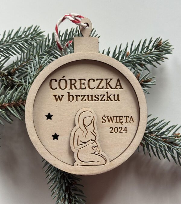 Bombka ciążowa z dowolnym napisem